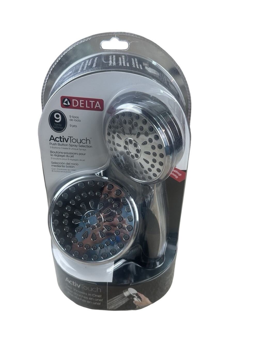 Delta 75830 ActivTouch 2-in-1 Shower Head Handheld 9 Spray Settings Chrome